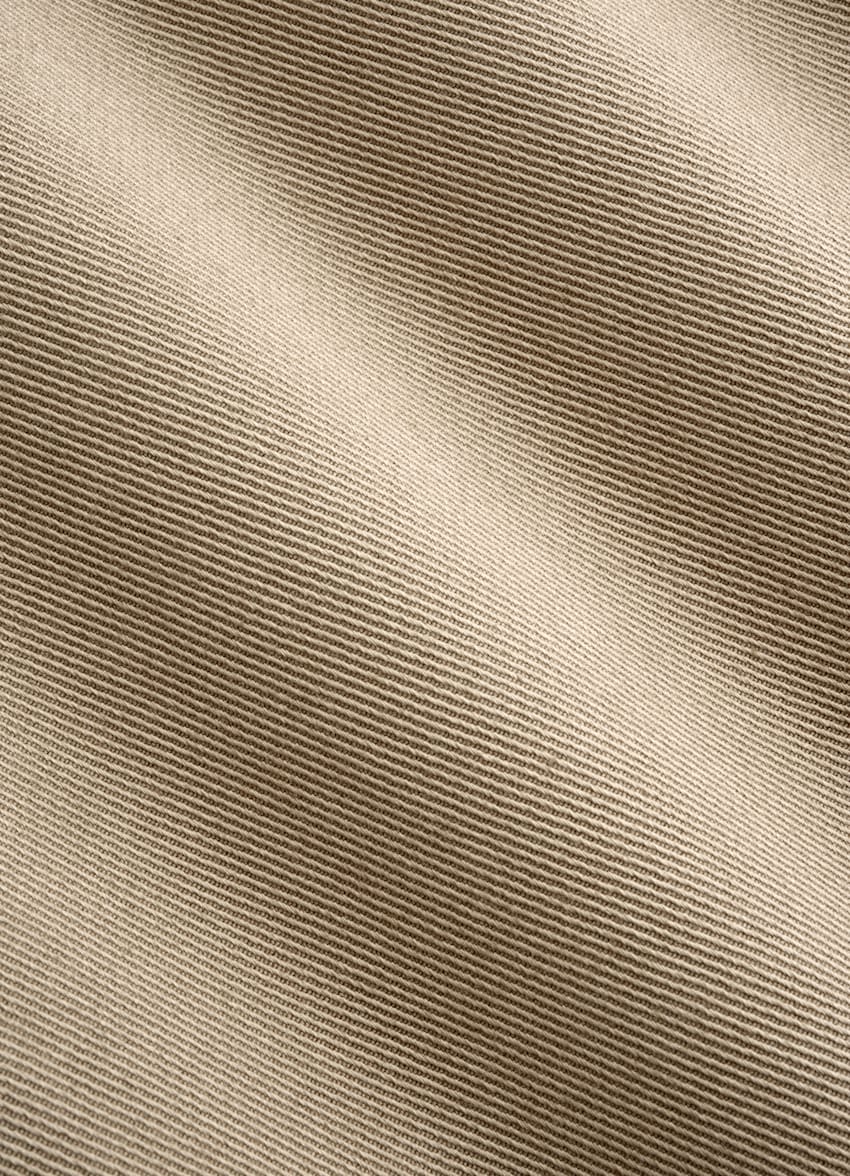 SUITSUPPLY All Season Stretch Cotton by Cervotessile, Italy Light Brown Slim Leg Straight Chinos