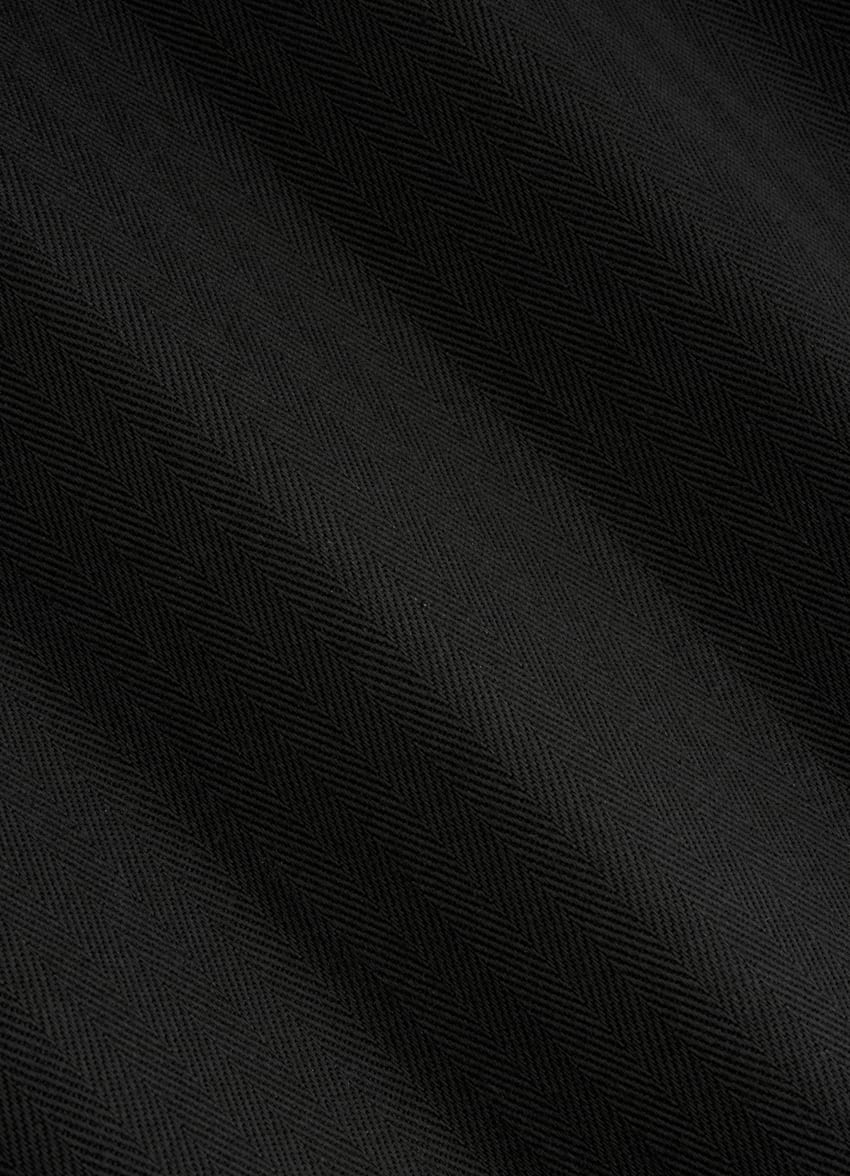 SUITSUPPLY Pur coton - Di Sondrio, Italie Pantalon Firenze Wide Leg Tapered noir à chevrons