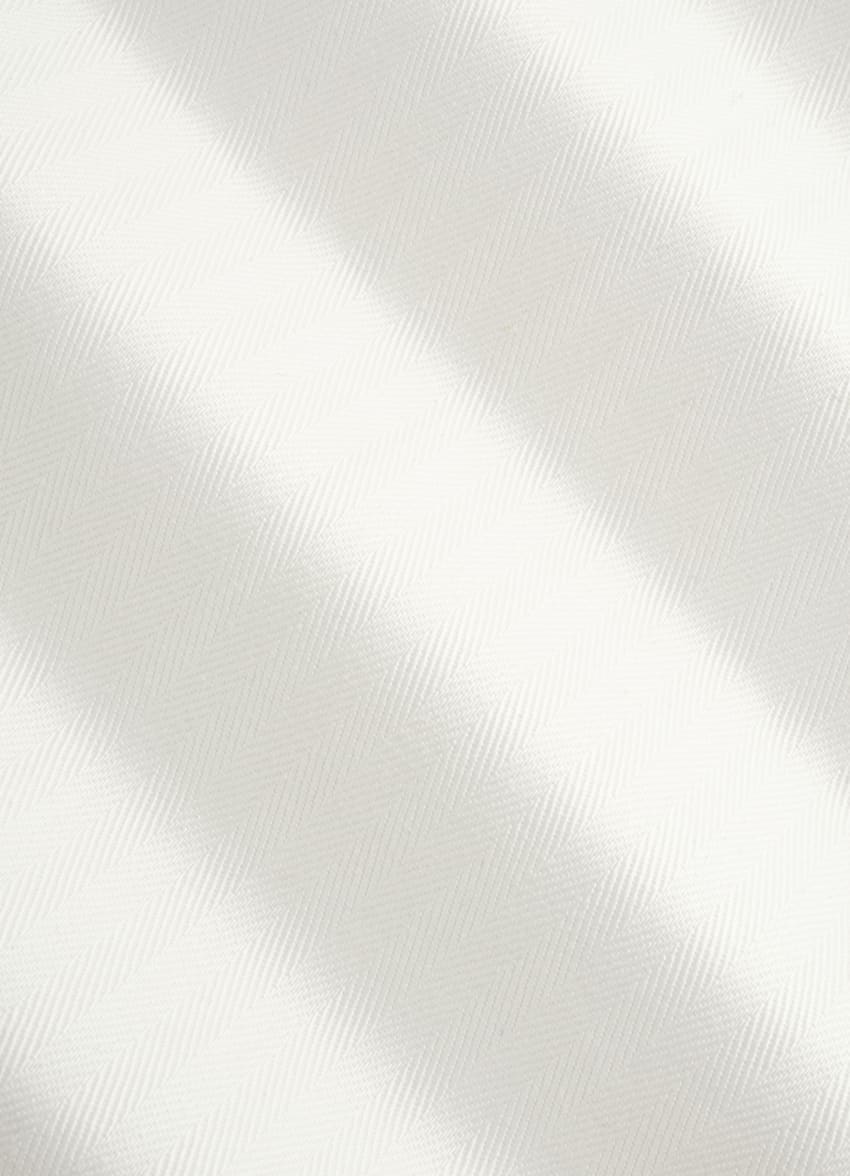 SUITSUPPLY Pur coton - Di Sondrio, Italie Pantalon Mira Wide Leg Tapered blanc cassé à chevrons