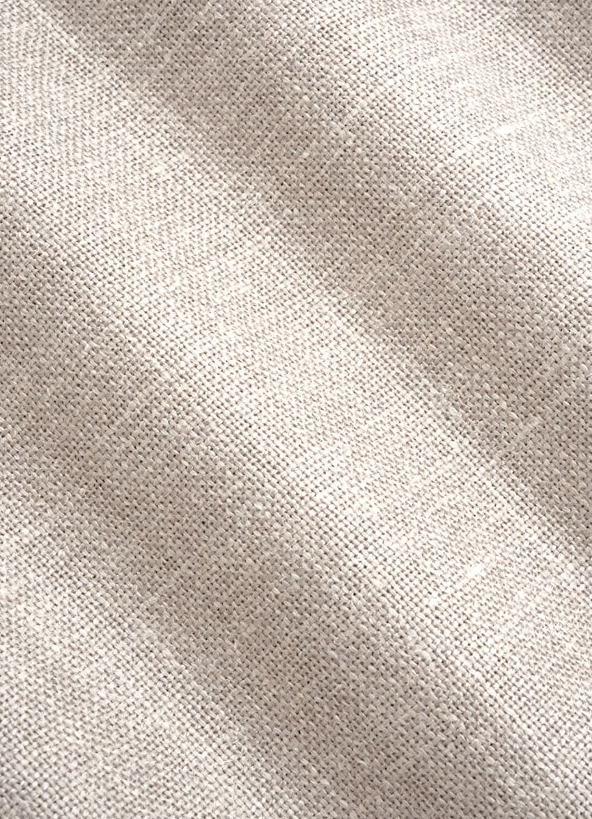 SUITSUPPLY All Season Silk Linen Wool by E.Thomas, Italy Light Taupe Wide Leg Straight Trousers