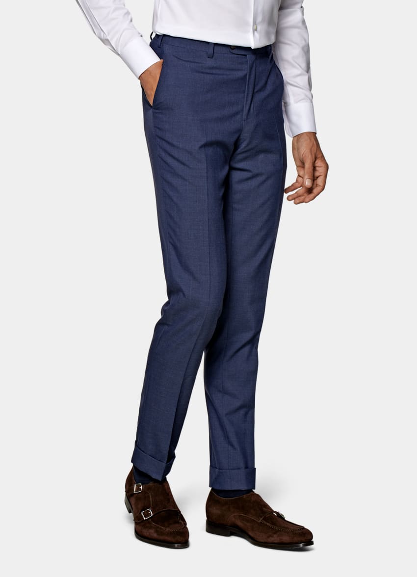 Mid Blue Soho Trousers | Pure S120's Tropical Wool | Suitsupply Online ...
