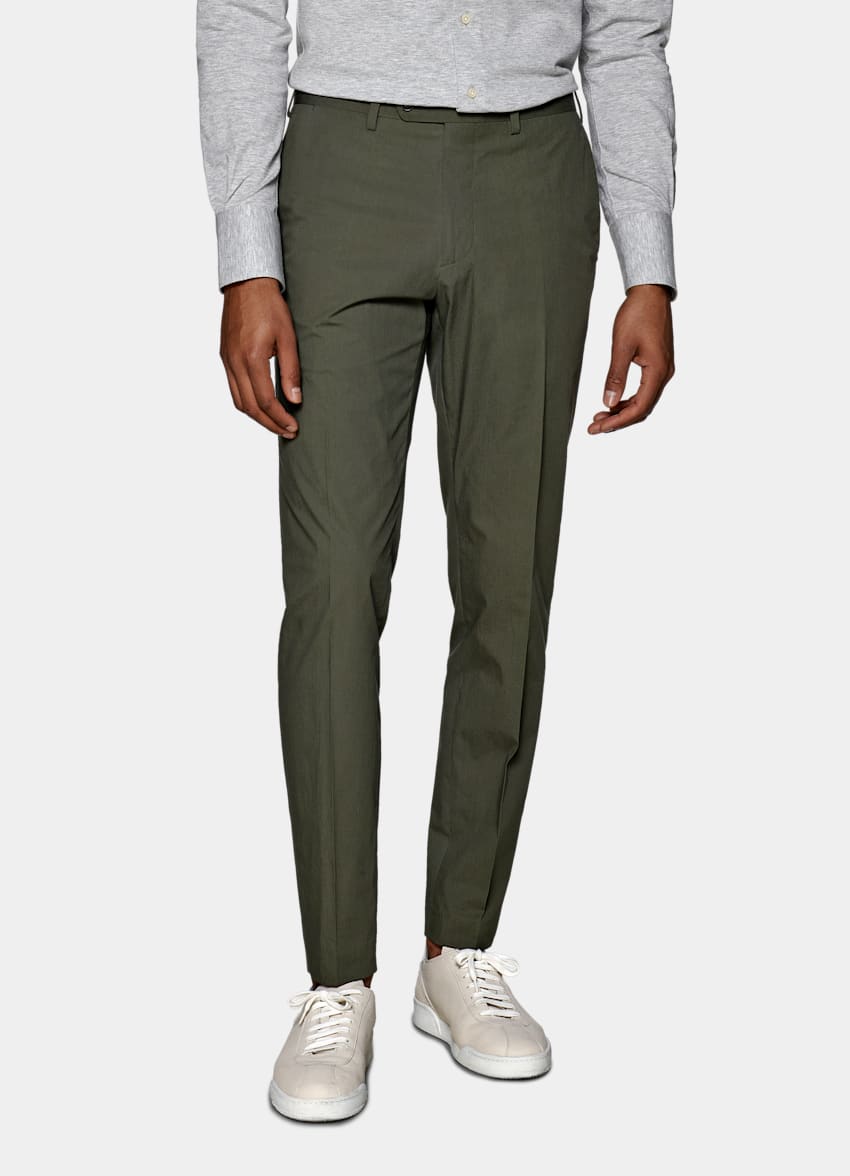 Mid Green Soho Trousers | Stretch Cotton | Suitsupply Online Store