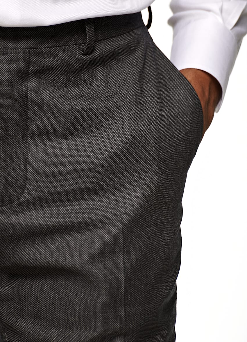 Dark Grey Bird's Eye Brescia Trousers 