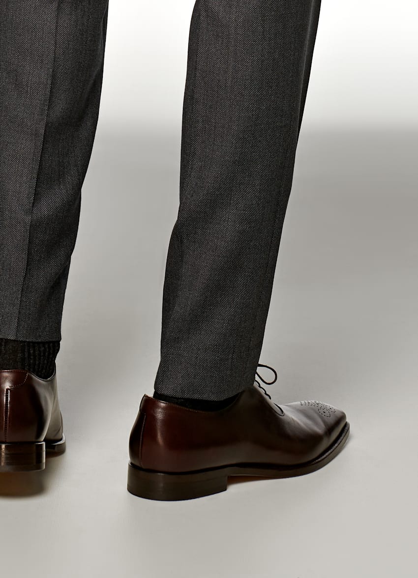 Dark Grey Bird's Eye Brescia Trousers 