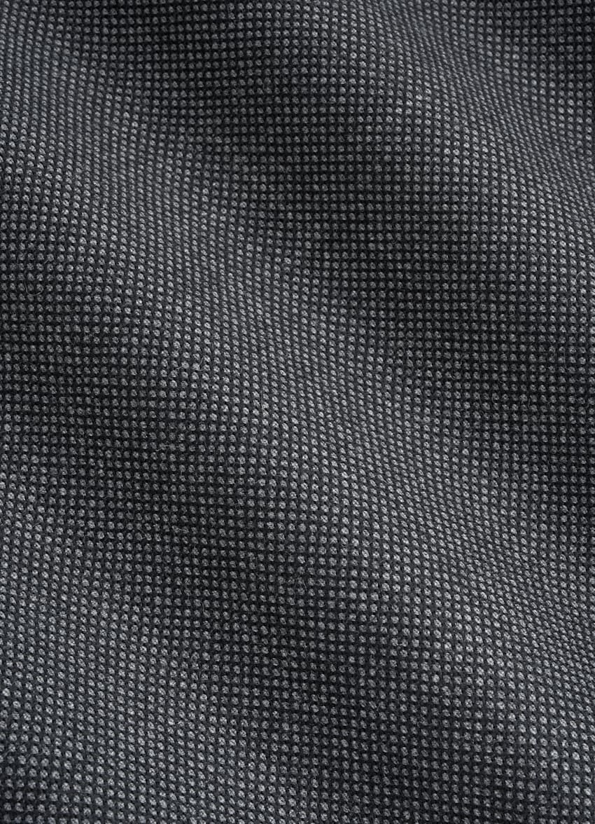 SUITSUPPLY 四季 意大利 Vitale Barberis Canonico 生产的S130 支羊毛面料 深灰色鸟眼花纹直筒修身裤型西装长裤