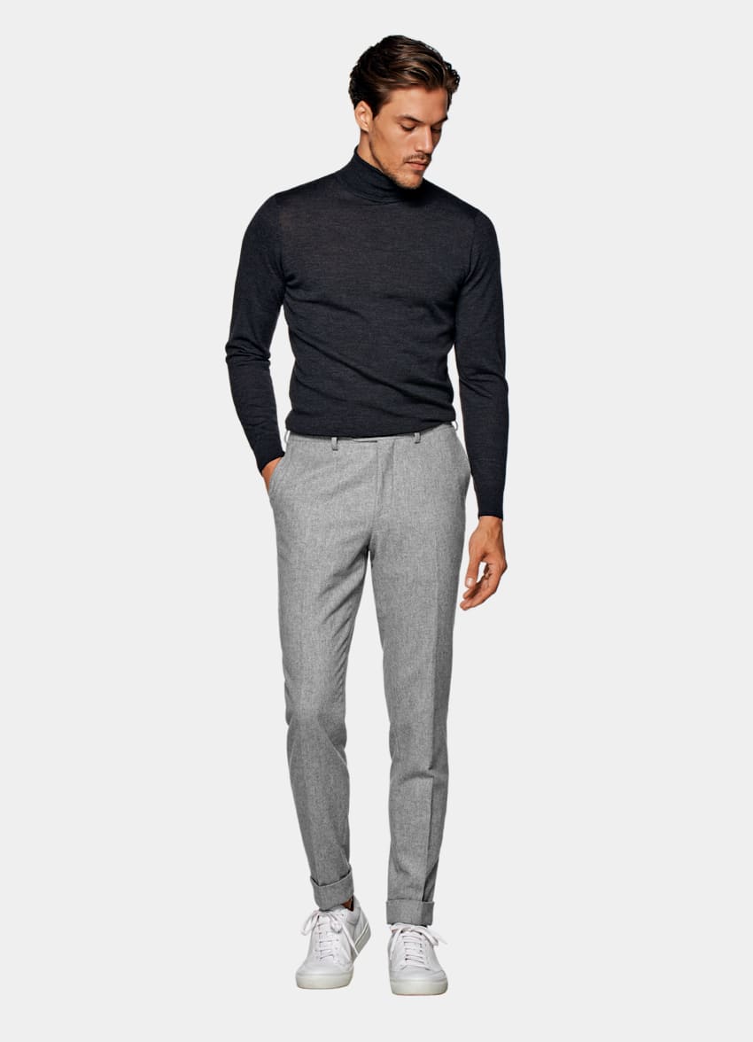 Light Grey Brescia Trousers | Circular Wool Flannel | Suitsupply Online