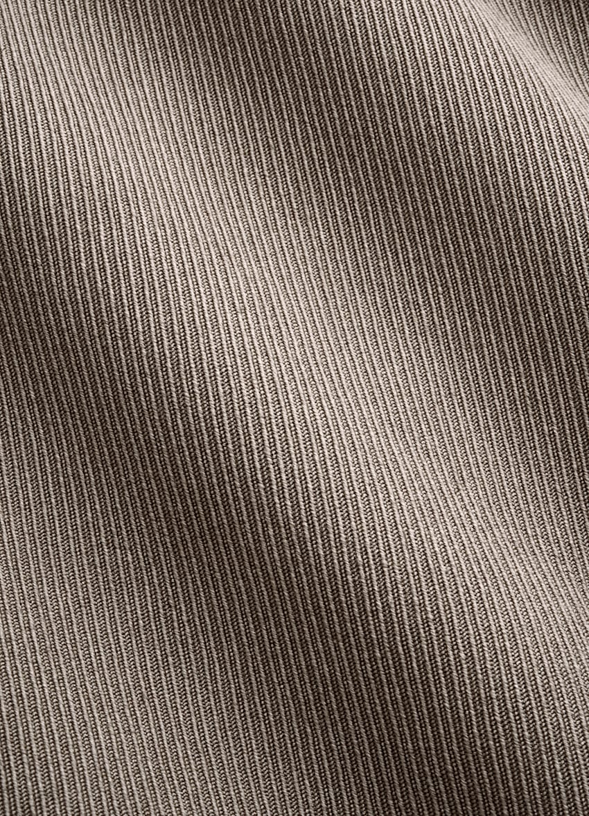 SUITSUPPLY All Season Wrinkle-Free 4-Ply Wool by Rogna, Italy Mid Taupe Wide Leg Suit Trousers