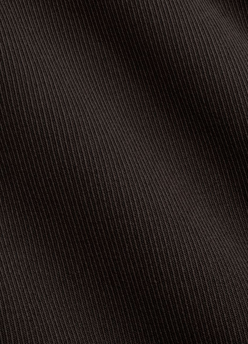 SUITSUPPLY All Season Wrinkle-Free 4-Ply Wool by Rogna, Italy Dark Brown Straight Leg Suit Trousers