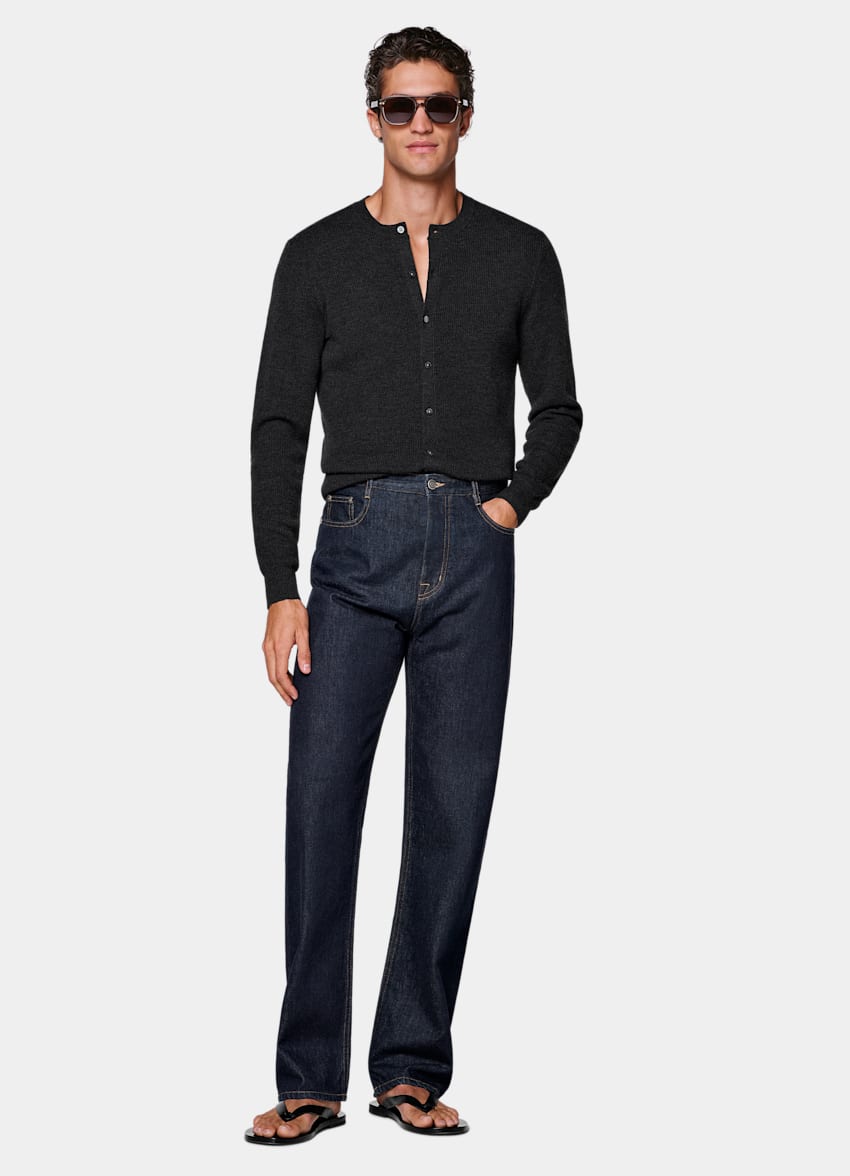 SUITSUPPLY All Season Pure Cotton by Candiani, Italy Dark Blue Straight Leg Tapered Jeans