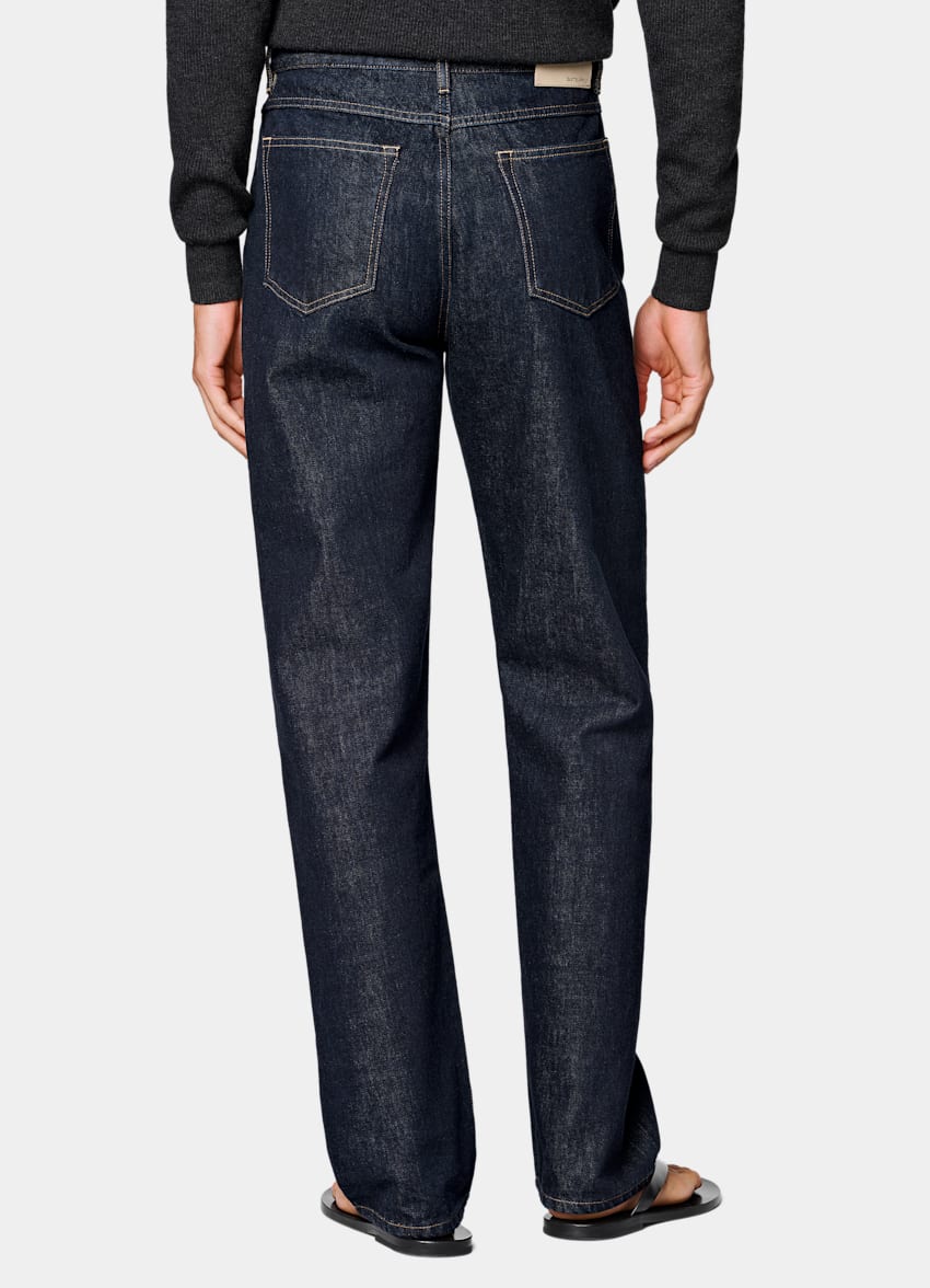 SUITSUPPLY All Season Pure Cotton by Candiani, Italy Dark Blue Straight Leg Tapered Jeans