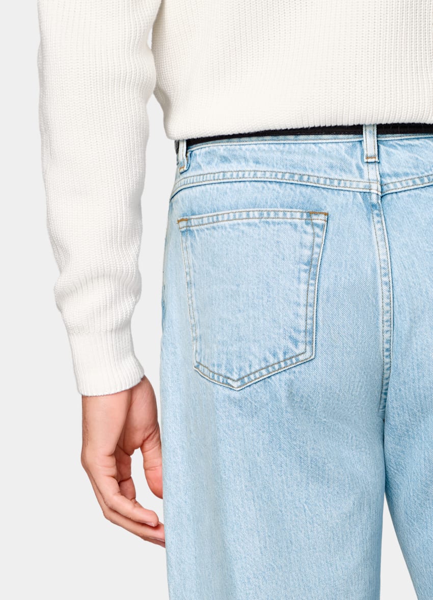 Light Blue Straight Leg Jeans