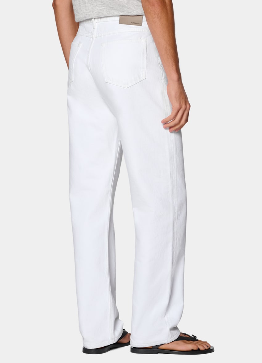 SUITSUPPLY All Season Pure Cotton od Candiani, Włochy White Straight Leg Jeans