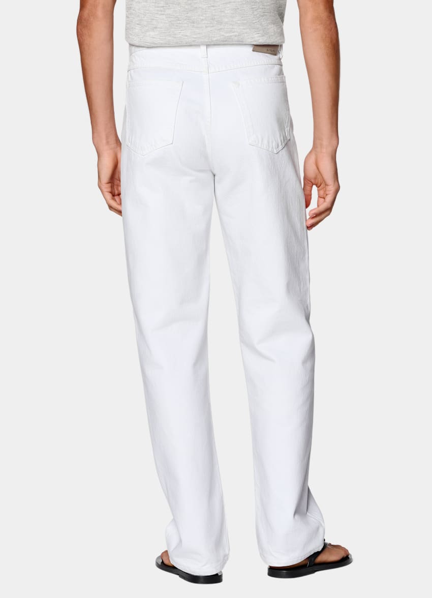 SUITSUPPLY All Season Pure Cotton od Candiani, Włochy White Straight Leg Jeans