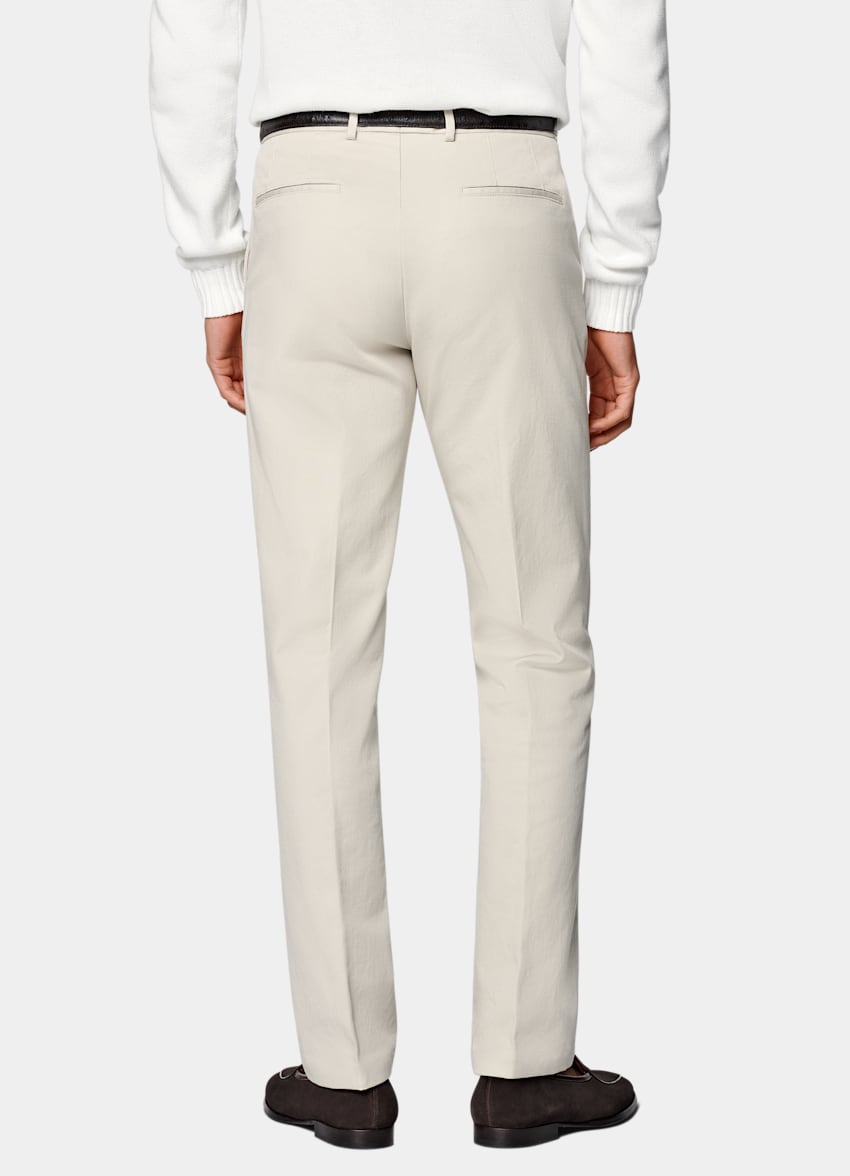 SUITSUPPLY All Season Stretch Cotton by Cervotessile, Italy Sand Slim Leg Straight Chinos