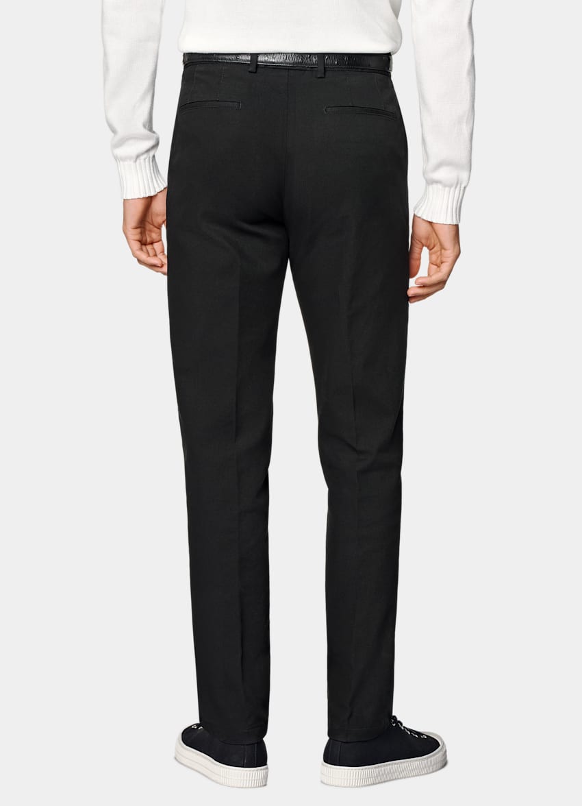 Black Slim Leg Straight Chinos in Stretch Cotton | SUITSUPPLY ...