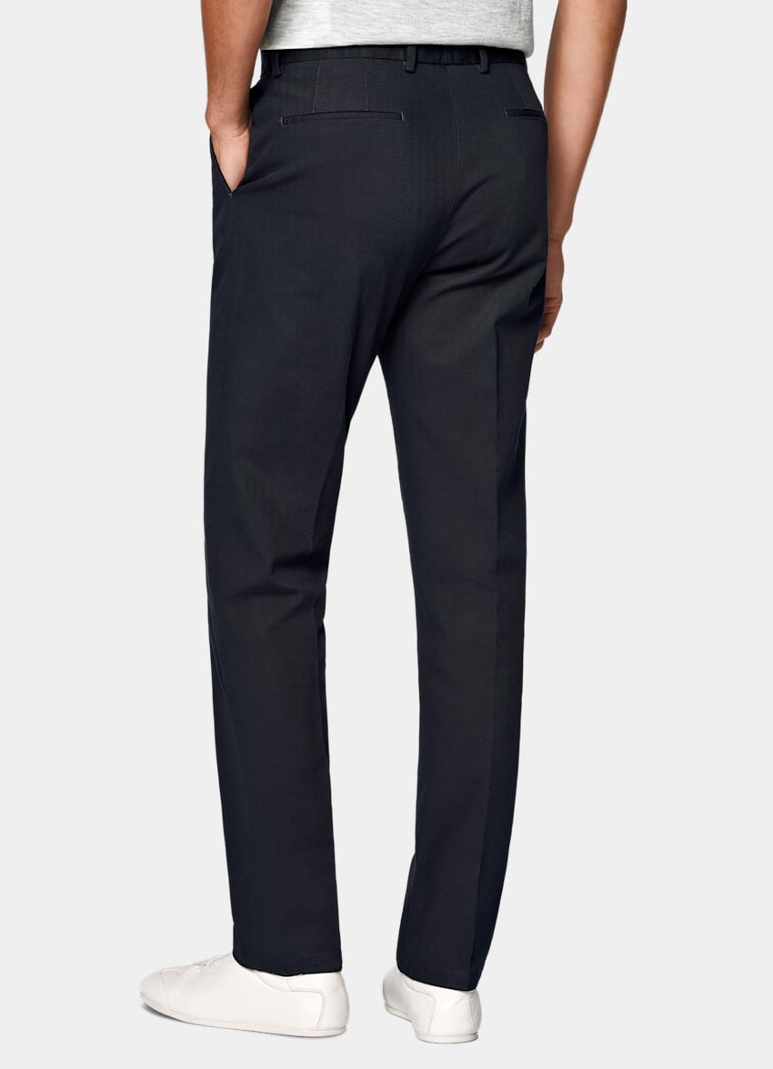 Navy Slim Leg Straight Chinos