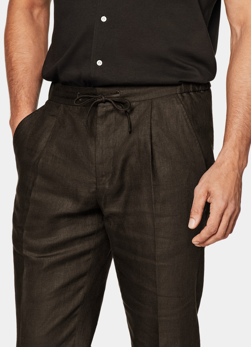 Aggregate more than 71 chocolate brown linen trousers best - in.coedo ...