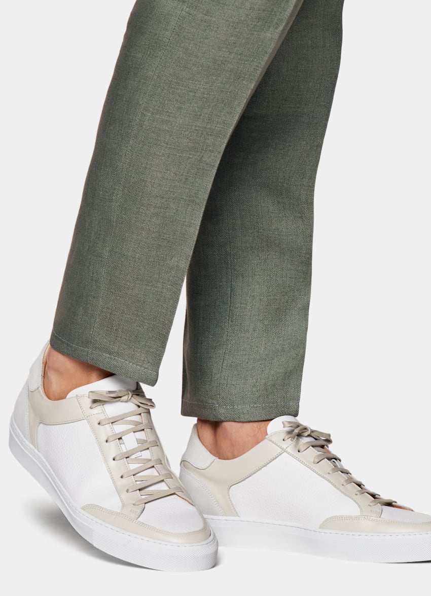 SUITSUPPLY Pure Linen by Solbiati, Italy  Green Slim Leg Tapered Ames Pants