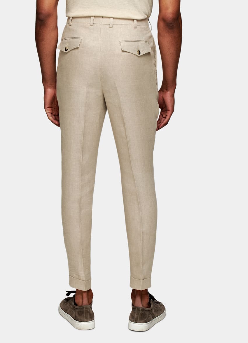 Light Brown Herringbone Blake Trousers | Pure Linen | SUITSUPPLY JP