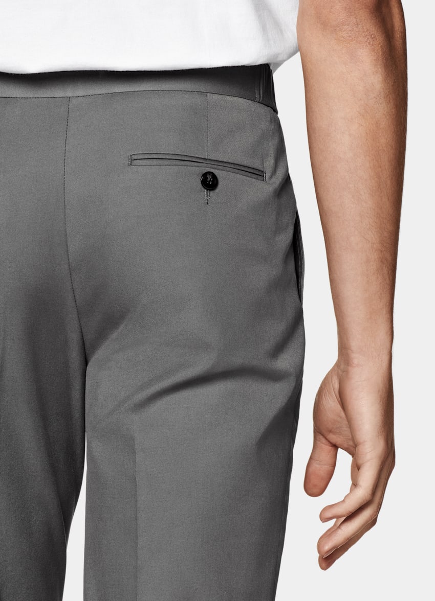 Mid Grey Drawstring Ames Trousers | Pure Cotton | Suitsupply Online Store