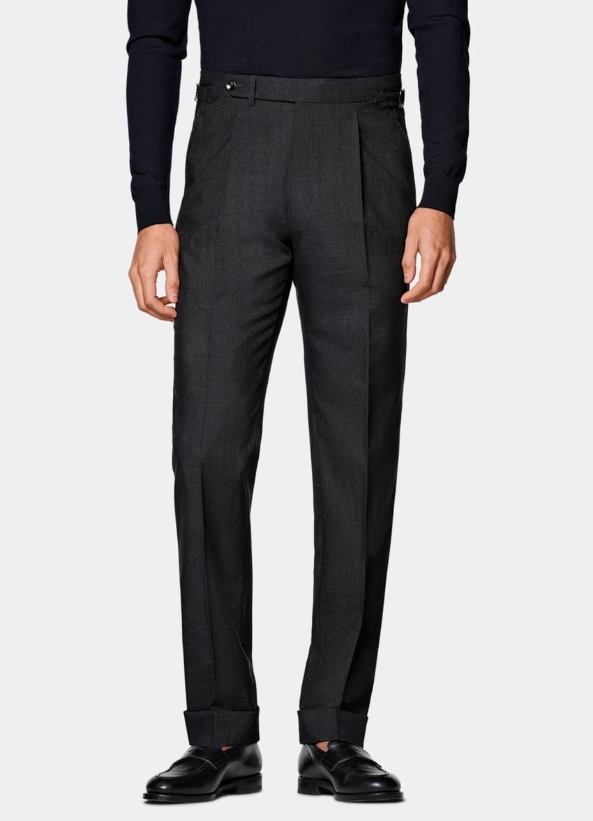  Dark Grey Slim Leg Tapered Pants