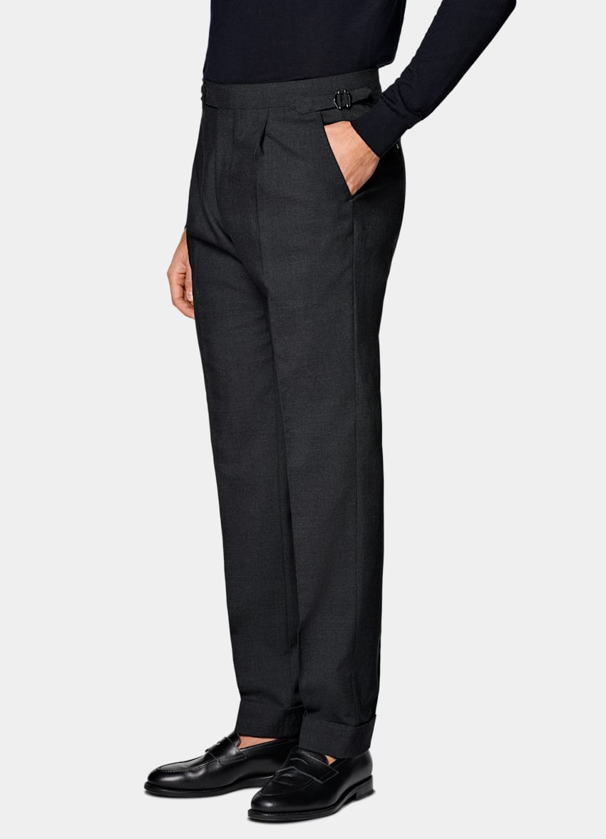  Dark Grey Slim Leg Tapered Pants