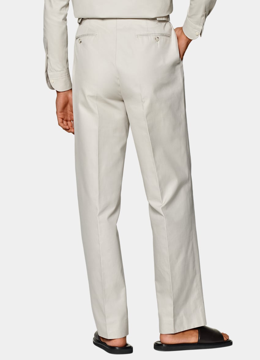SUITSUPPLY Pure Cotton by E.Thomas, Italy Sand Pleated Duca Trousers