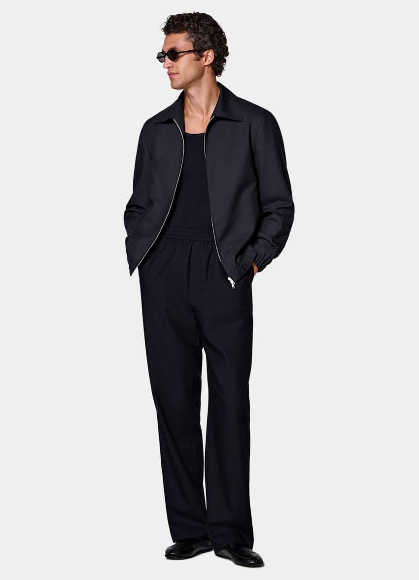 SUITSUPPLY All season Lana no stiro - Rogna, Italia Pantaloni navy wide leg straight