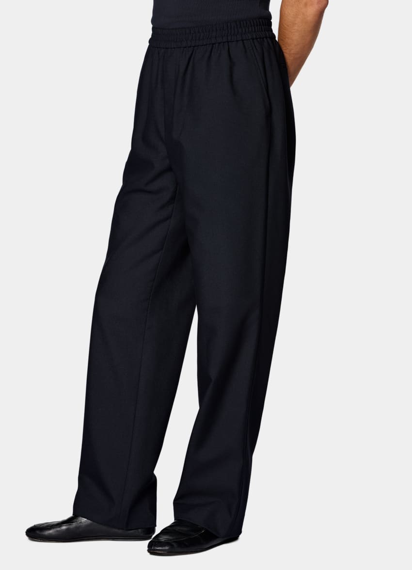 SUITSUPPLY All season Lana no stiro - Rogna, Italia Pantaloni navy wide leg straight