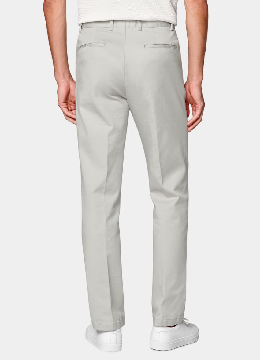 Light Grey Slim Leg Straight Chinos