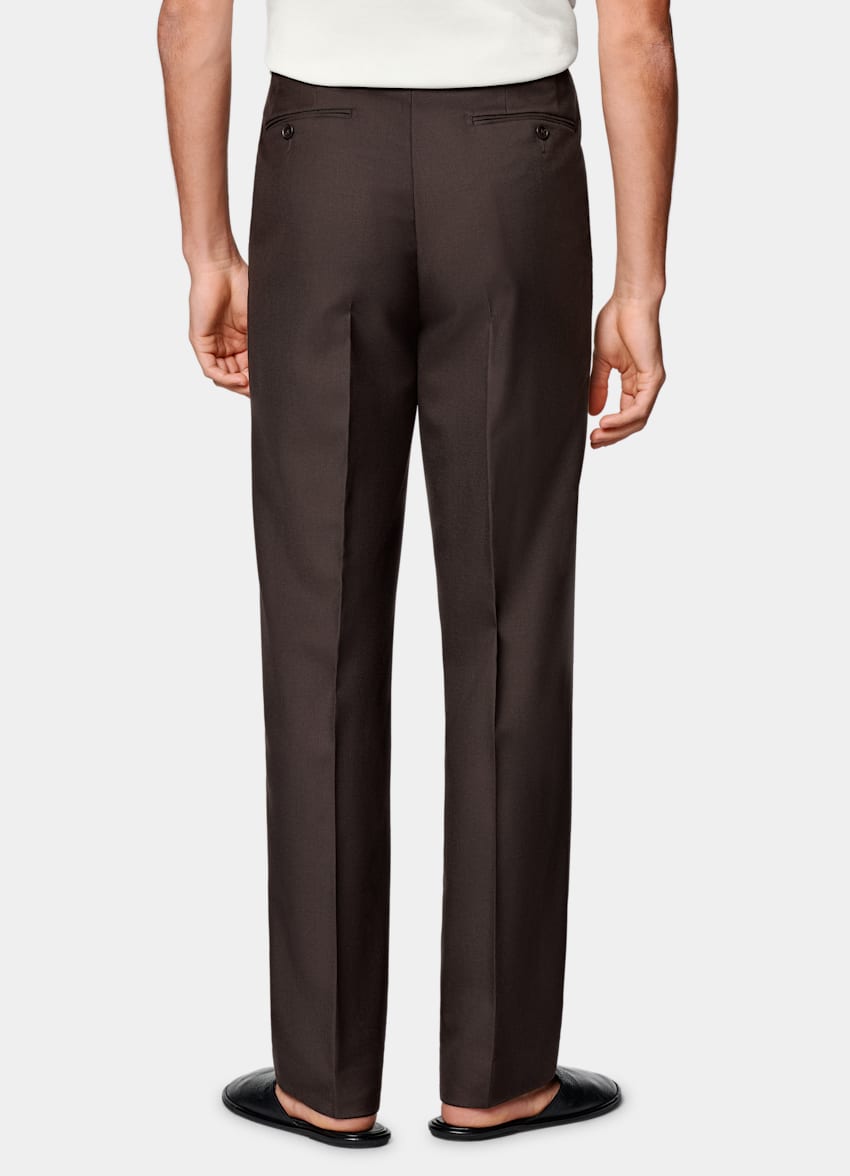 Pantalones marrón oscuro Wide Leg Straight