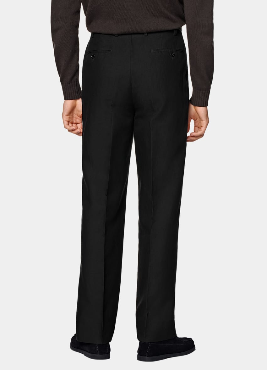 Black Wide Leg Straight Trousers