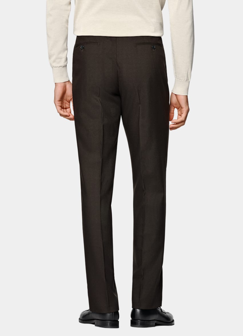 Dark Brown Straight Leg Trousers