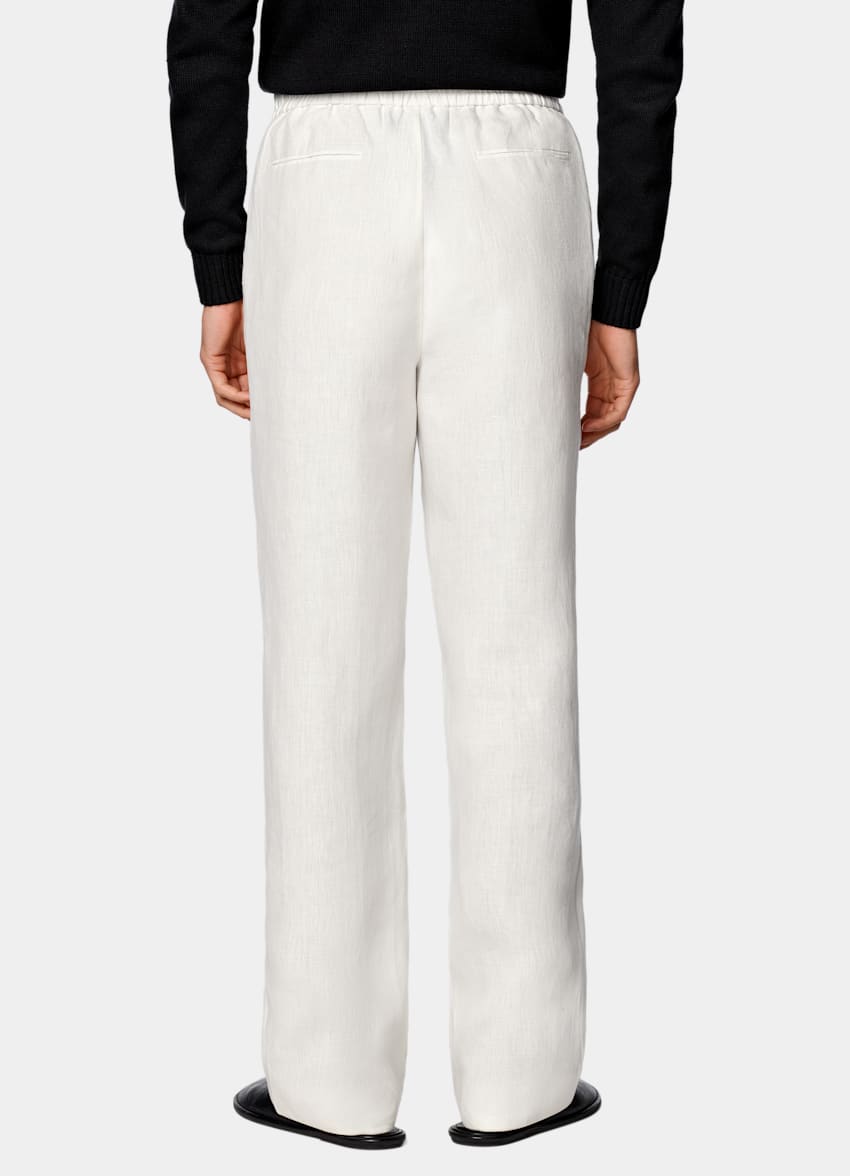 Off-White Wide Leg Straight Trousers