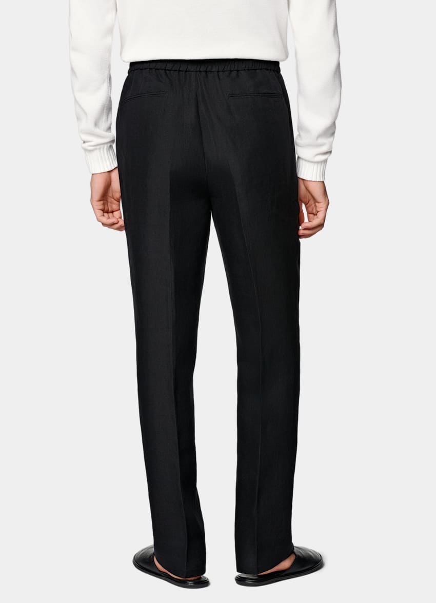 Black Wide Leg Straight Trousers
