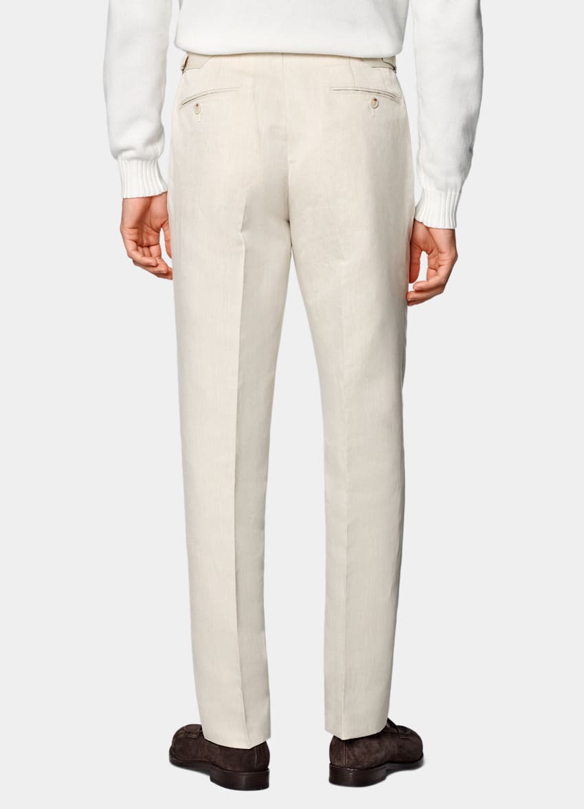 Sand Straight Leg Suit Trousers
