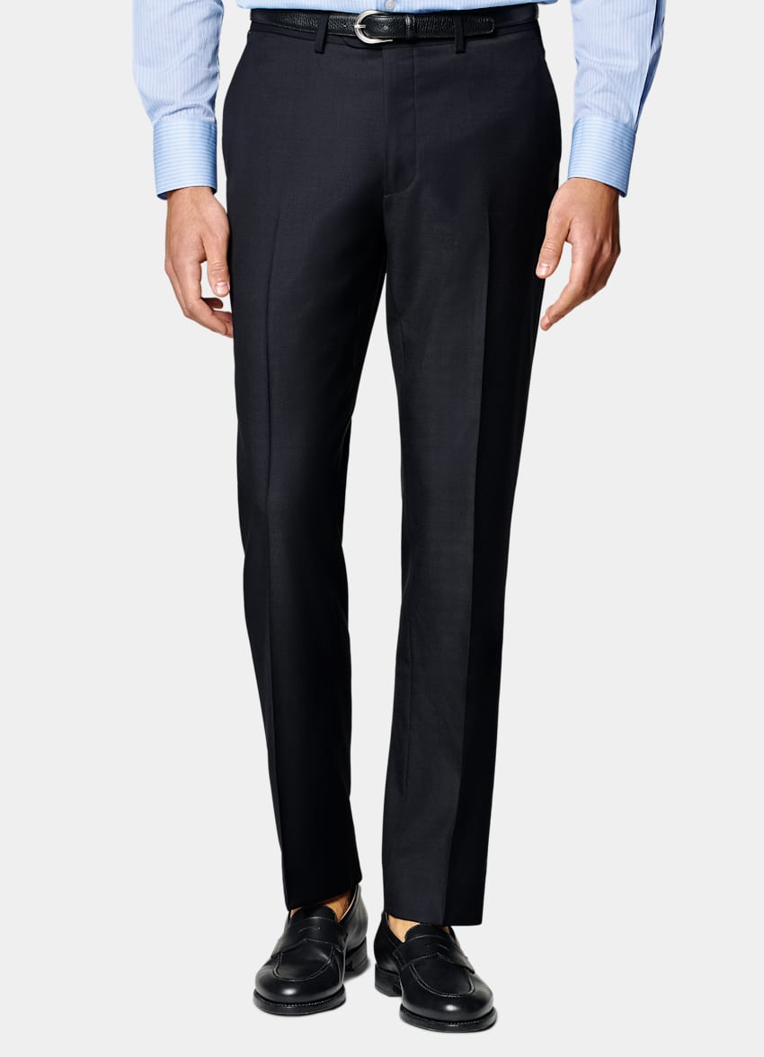 SUITSUPPLY Pure S110's Wool by Vitale Barberis Canonico, Italy Navy Slim Leg Straight Suit Trousers