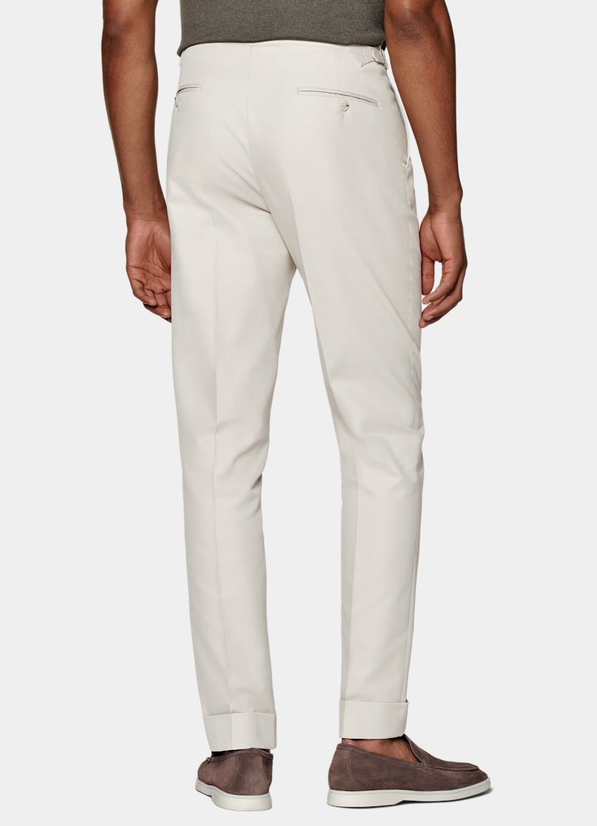 SUITSUPPLY Pure Cotton by E.Thomas, Italy Sand Pleated Vigo Trousers