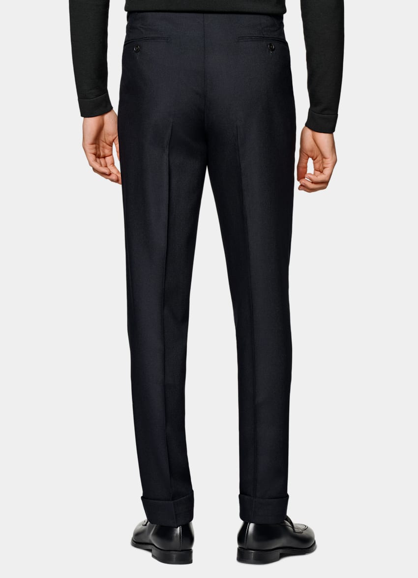  Navy Slim Leg Tapered Pants