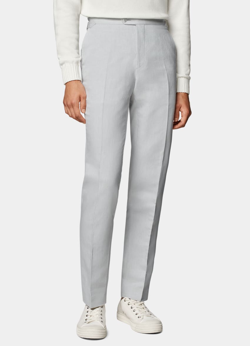 Light Grey Brescia Trousers in Linen Cotton | SUITSUPPLY US