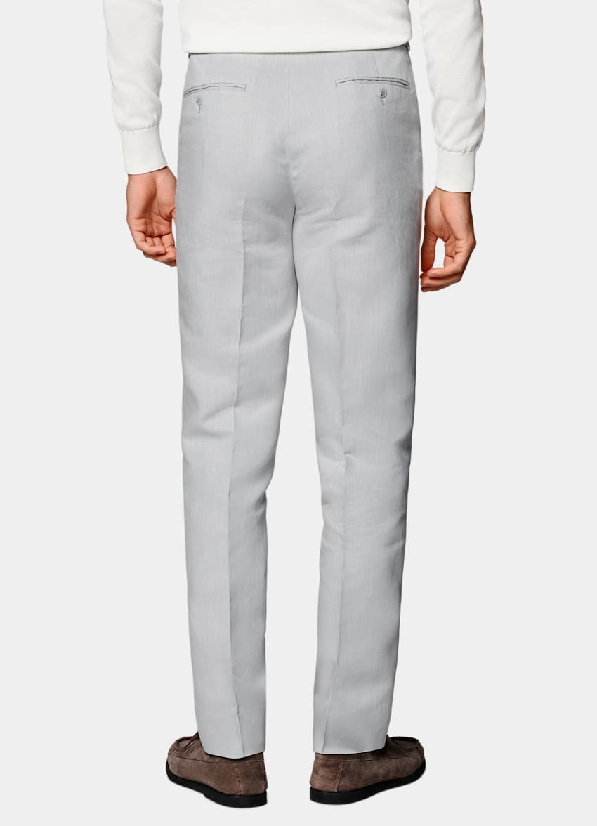  Light Grey Slim Leg Straight Pants