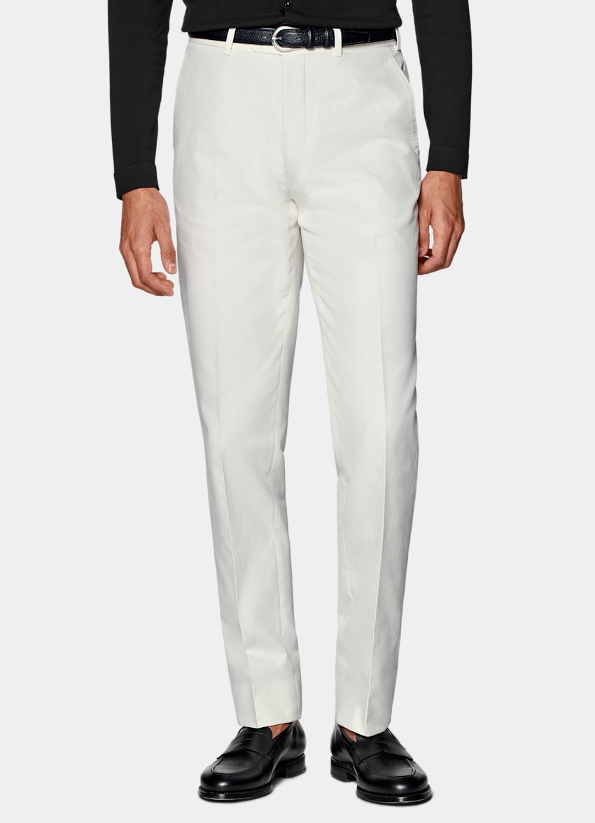 SUITSUPPLY Pure Cotton by E.Thomas, Italy Off-White Milano Trousers