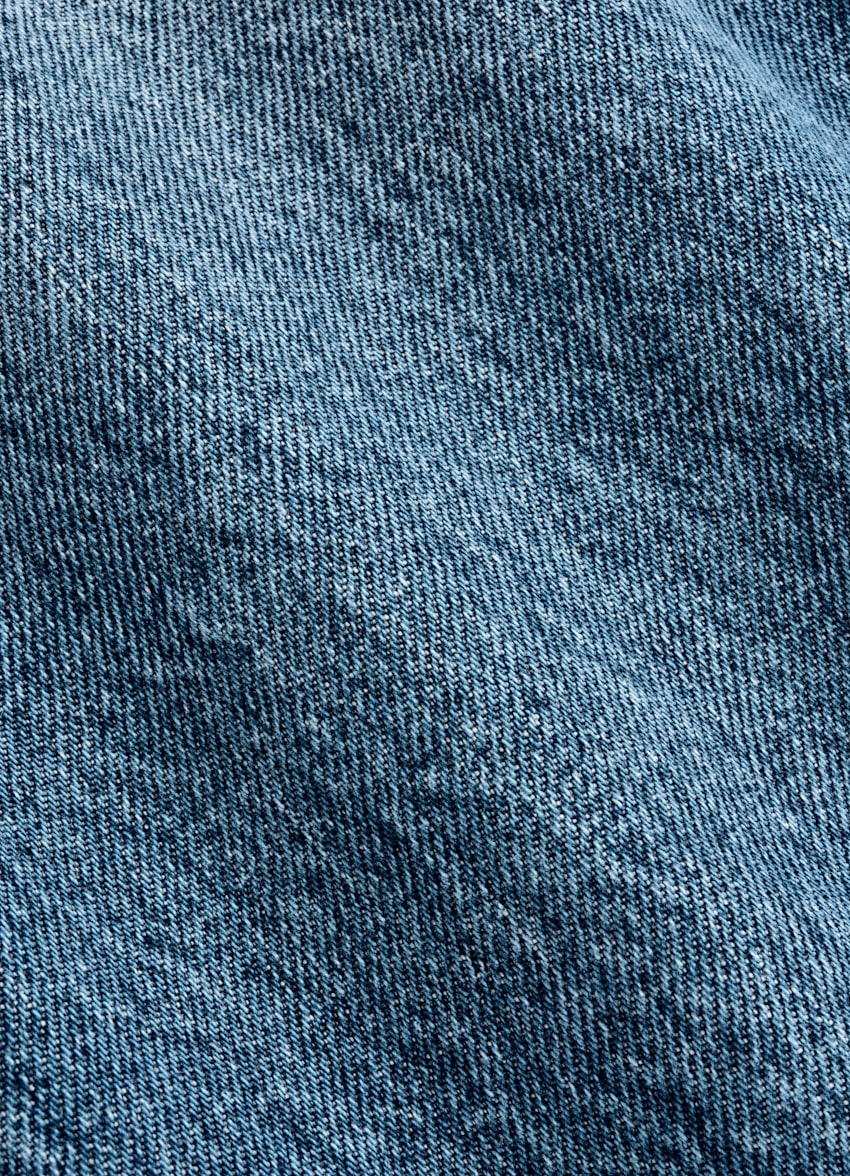 SUITSUPPLY All Season Pure Cotton van Candiani, Itali&euml; Mid Blue Straight Leg Jeans