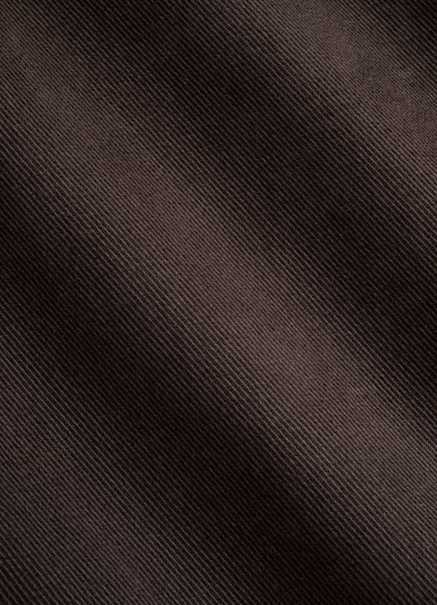 SUITSUPPLY All Season Stretch Cotton by Cervotessile, Italy Dark Brown Wide Leg Tapered Chinos