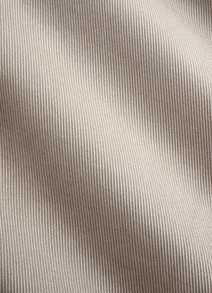 SUITSUPPLY All Season Stretch Cotton de Cervotessile, Italia Light Taupe Wide Leg Tapered Chinos