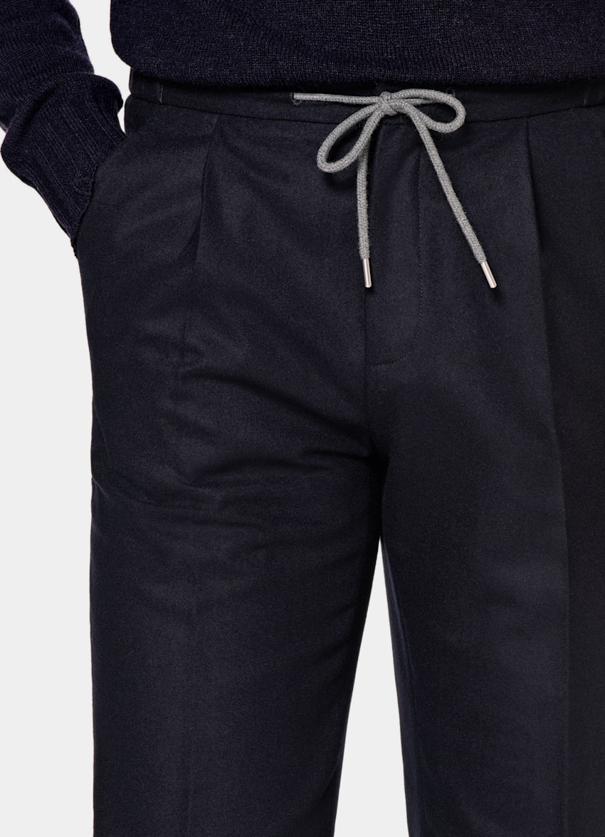 Casual trousers Moncler  Stretch wool trousers with drawstring   105120058008778