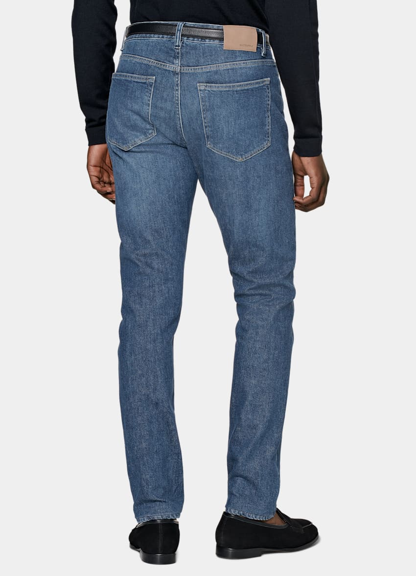 SUITSUPPLY Stretch Denim by Candiani, Italy  Mid Blue 5 Pocket Jules Jeans