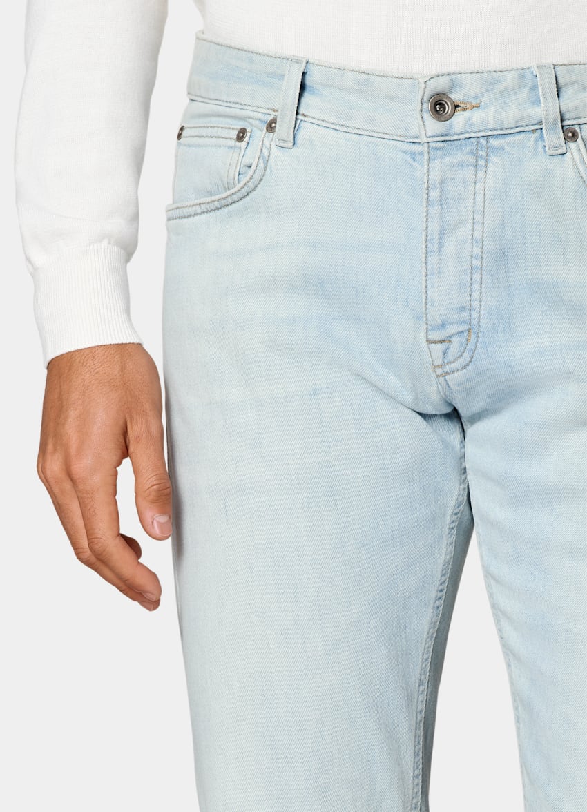 Stretch slim fit tapered jeans top