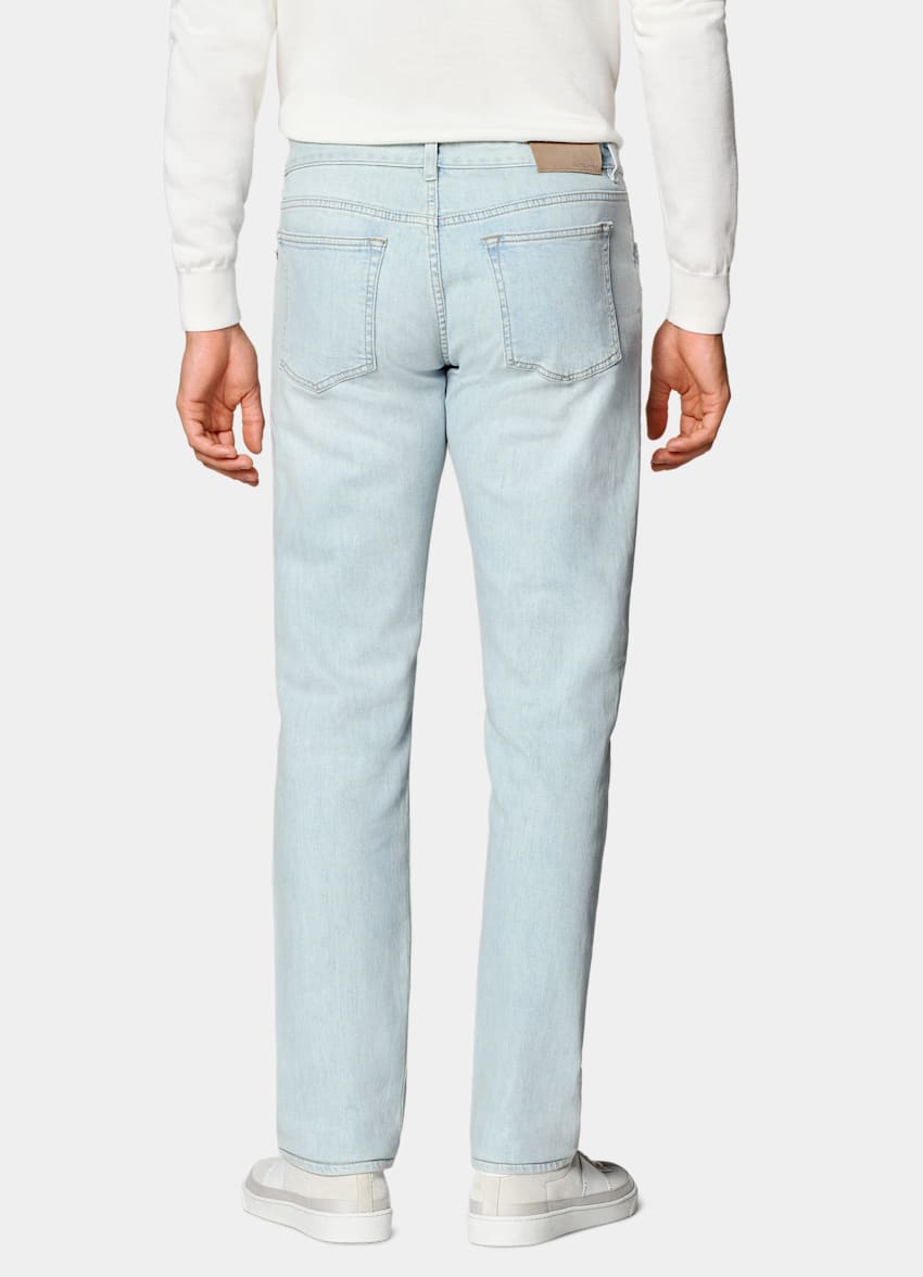 Mens light wash tapered jeans store