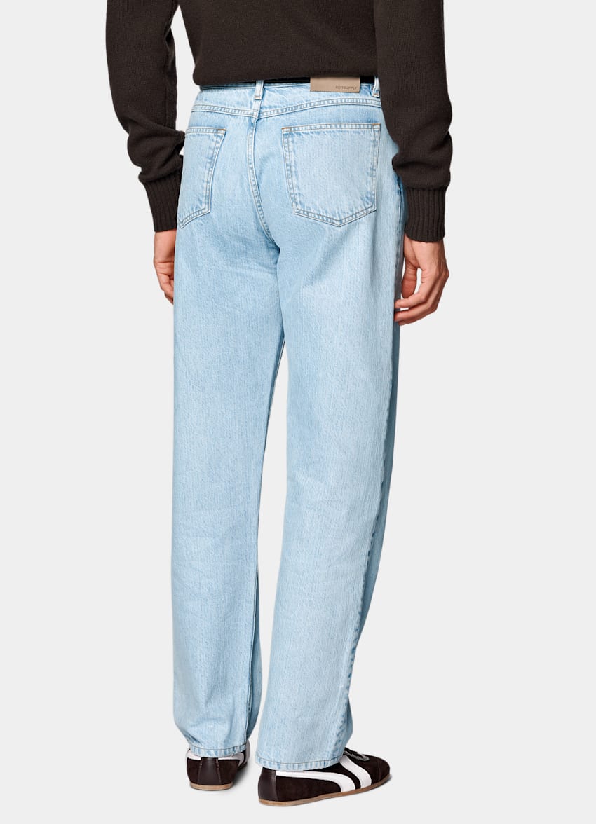 Light Blue Straight Leg Jeans